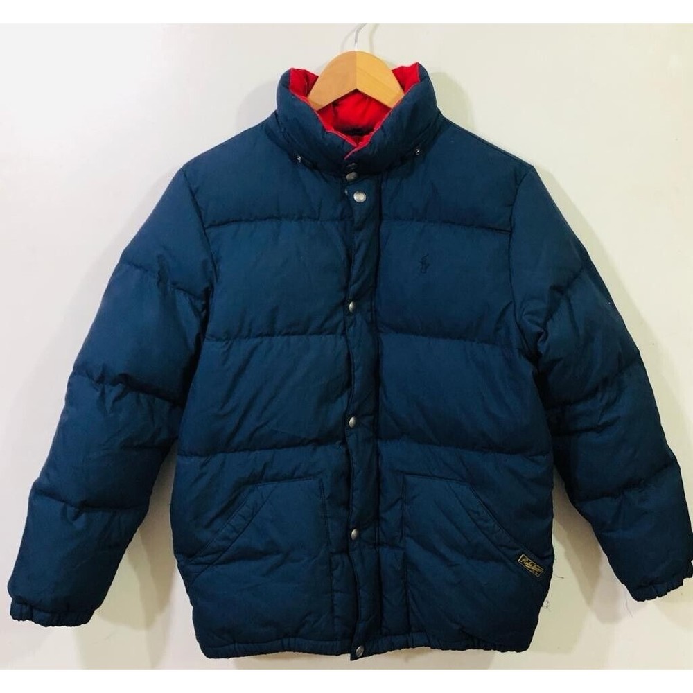 Polo Ralph Lauren Boys Sz L(14-16)  Full Zip Down Fill Puffer Coat Blue